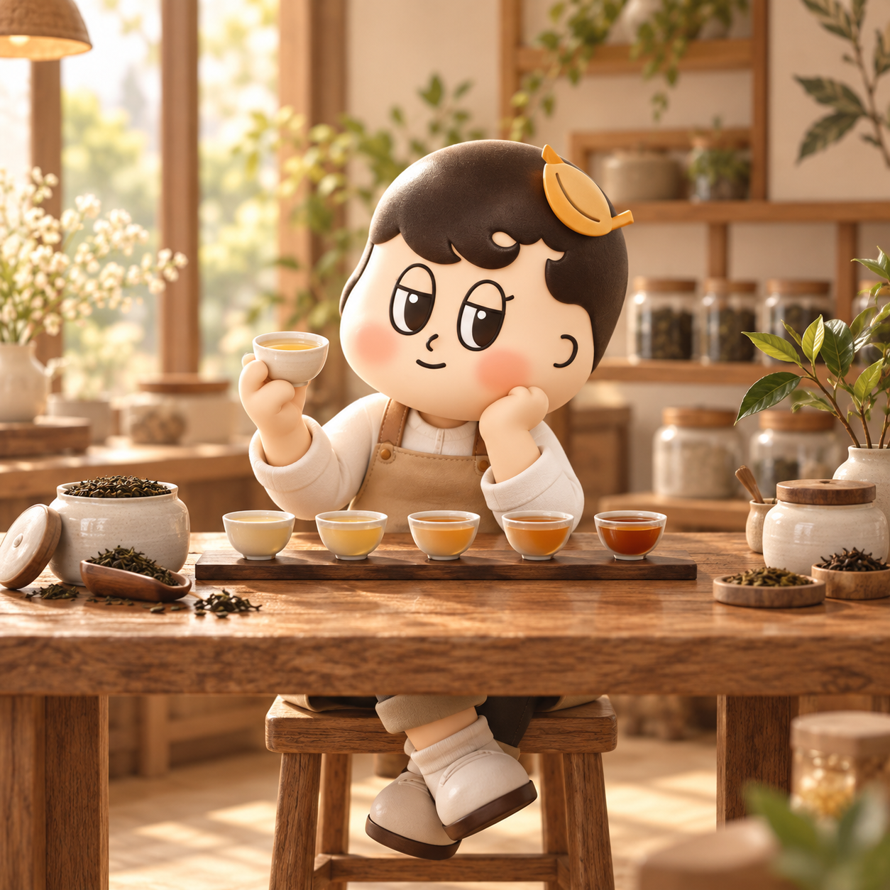 多樣茶飲｜層次品味的抿寶插畫